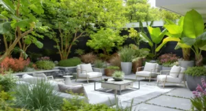 Jardin moderne avec tendances déco innovantes pour 2026