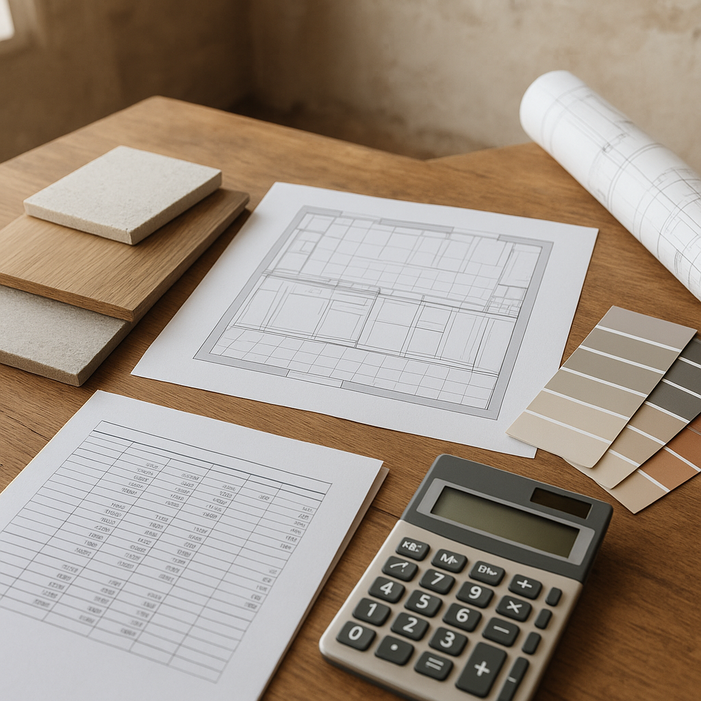 Rénovation cuisine budget : combien prévoir et où économiser intelligemment ? 6 Budget de rénovation de cuisine avec échantillons de matériaux et devis