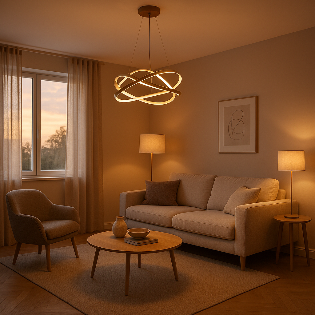 Déco salon moderne : 15 idées simples pour transformer votre pièce à vivre 7 Éclairage d’un salon moderne avec plusieurs sources lumineuses