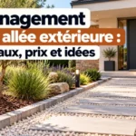 allee exterieure pierre jardin maison