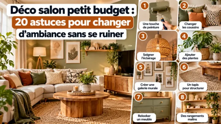 Déco salon petit budget : 20 astuces pour changer d’ambiance sans se ruiner